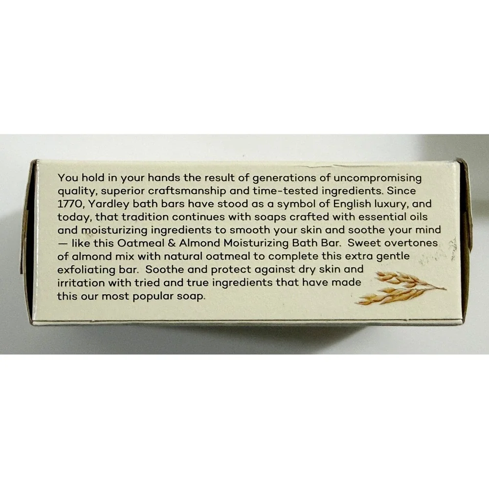 Yardley Bath Bar Unisex 6 Pack Tan Oatmeal & Almond Moisturizing Soap Bundle